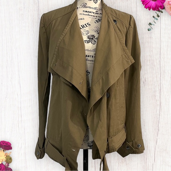 NWT J.O.A. Just One Answer Long Sleeve Military Green Utility Jacket Size Small - Picture 1 of 11